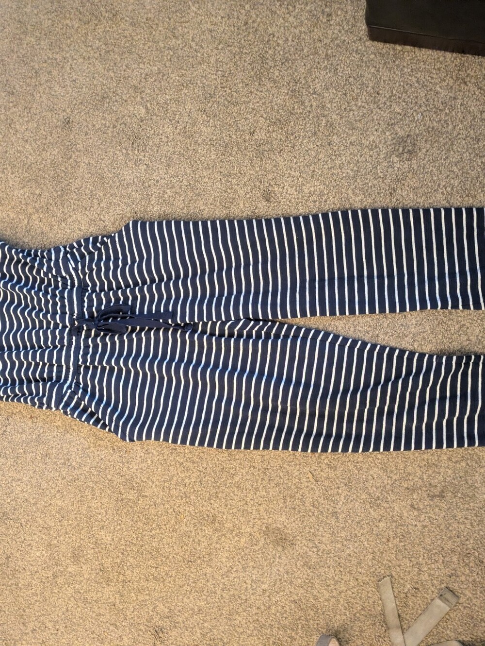 Women's Navy Striped Drawstring Pants